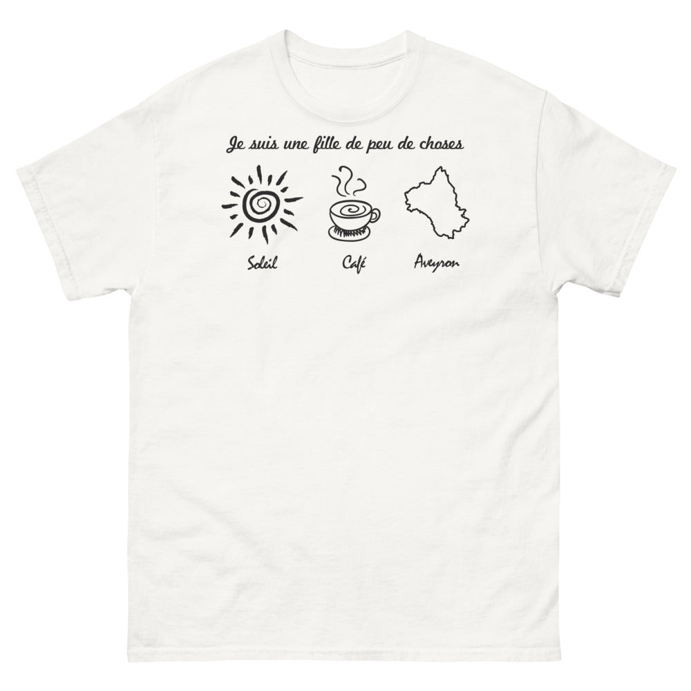 T-shirt humour blanc - Je suis une fille de peu de choses