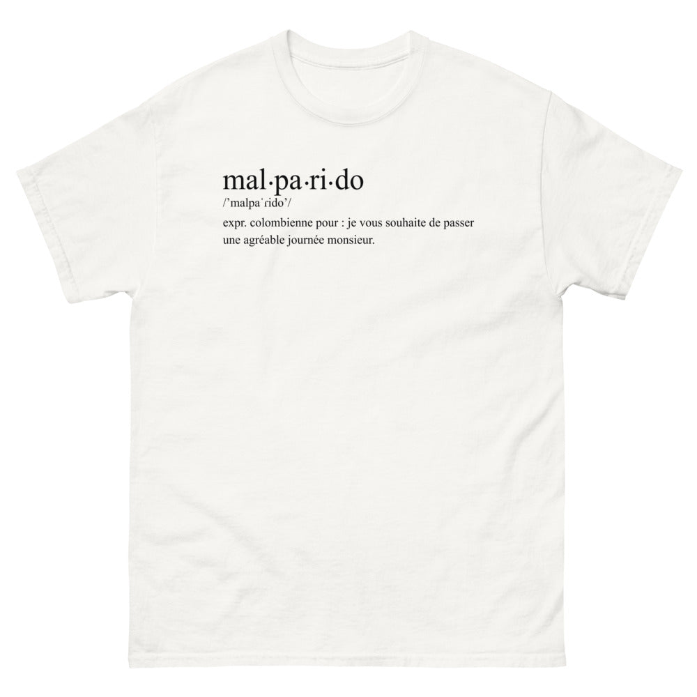 T-shirt Colombie blanc - Expression amusante malparido