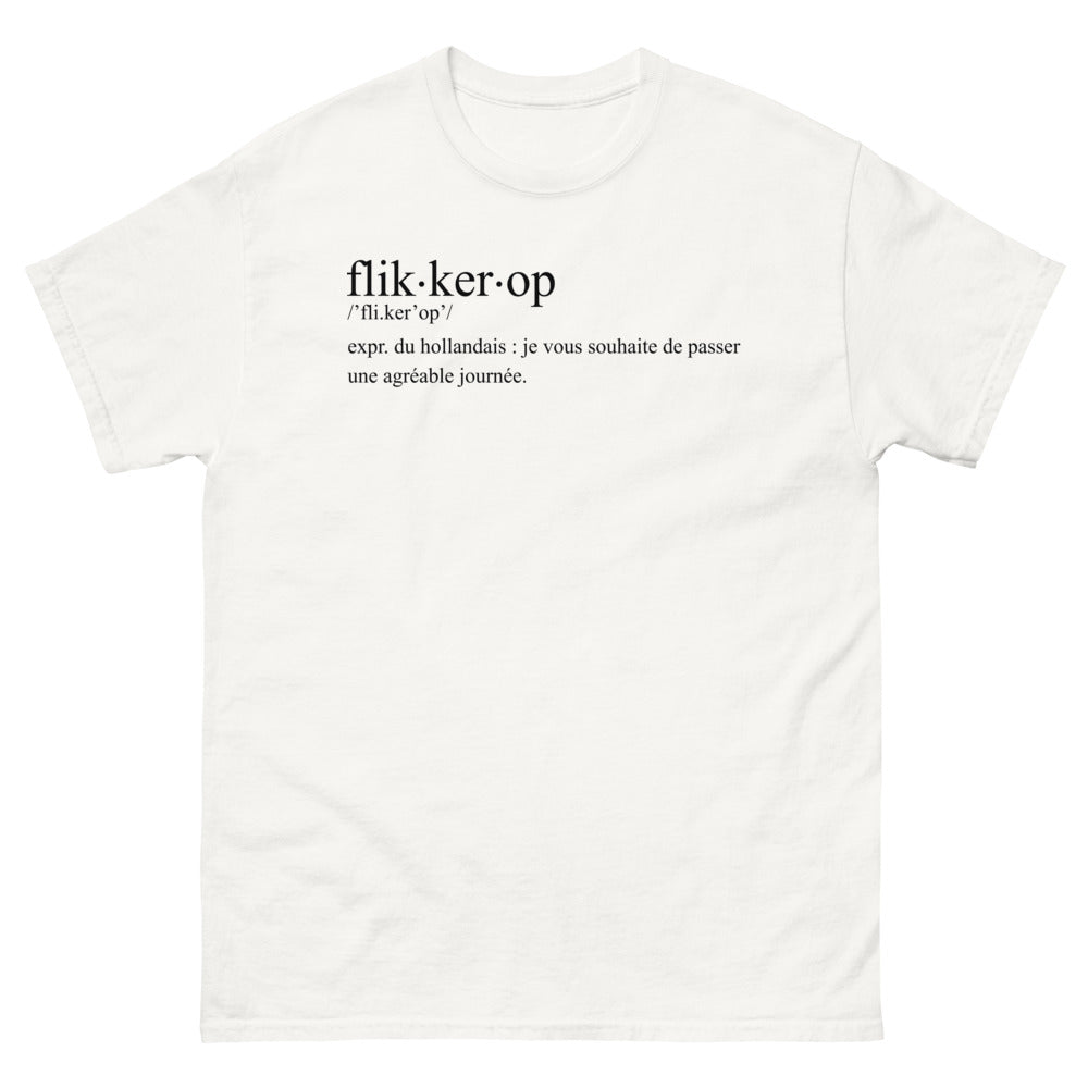T-shirt Hollande blanc - Flikker op, humour néerlandais