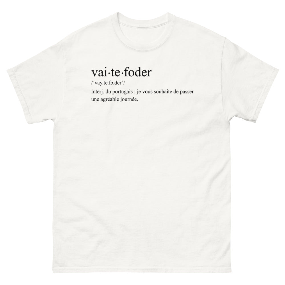 T-shirt Portugal blanc - Vai-te Foder, humour léger