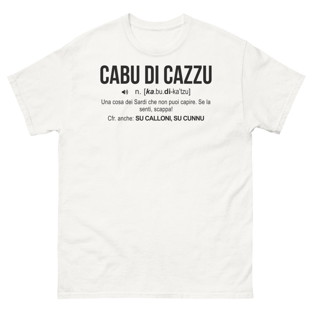 T-Shirt Sardo Bianco - cabu-di-cazzu, una cosa dei sardi