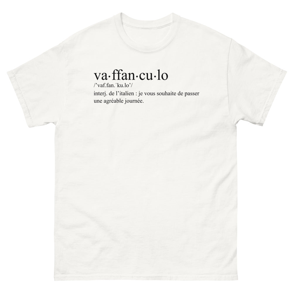 T-shirt Italie blanc - Va ffan cu lo, humour italien