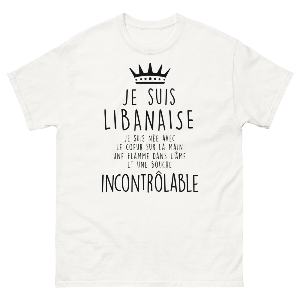 T-shirt Libanais blanc - Cœur sur la main, flamme dans l'âme