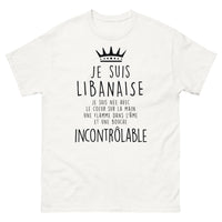 Thumbnail for T-shirt Libanais blanc - Cœur sur la main, flamme dans l'âme