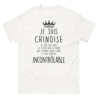 Thumbnail for T-shirt Chinoise blanc - Je suis chinoise, née avec le cœur sur la main