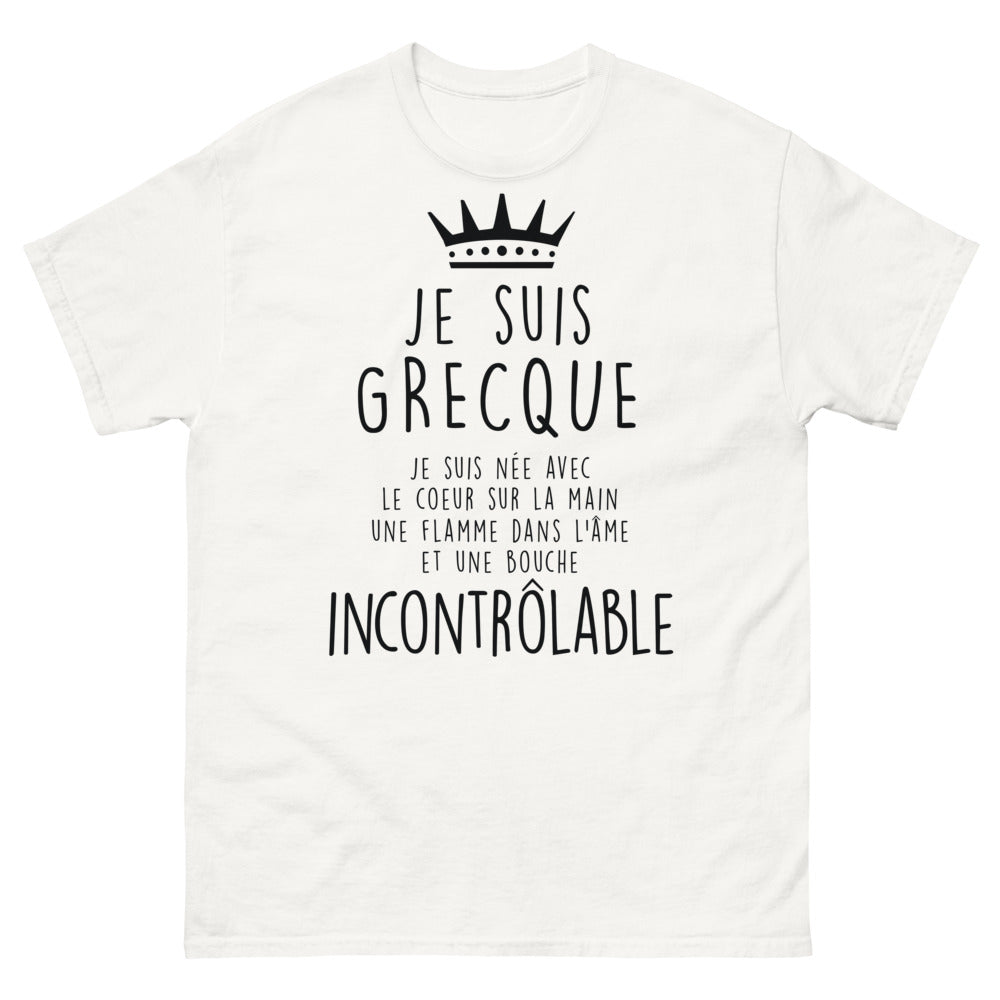 T-shirt Grèce blanc - Coeur sur la main, flamme dans l'âme