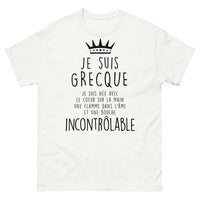 Thumbnail for T-shirt Grèce blanc - Coeur sur la main, flamme dans l'âme