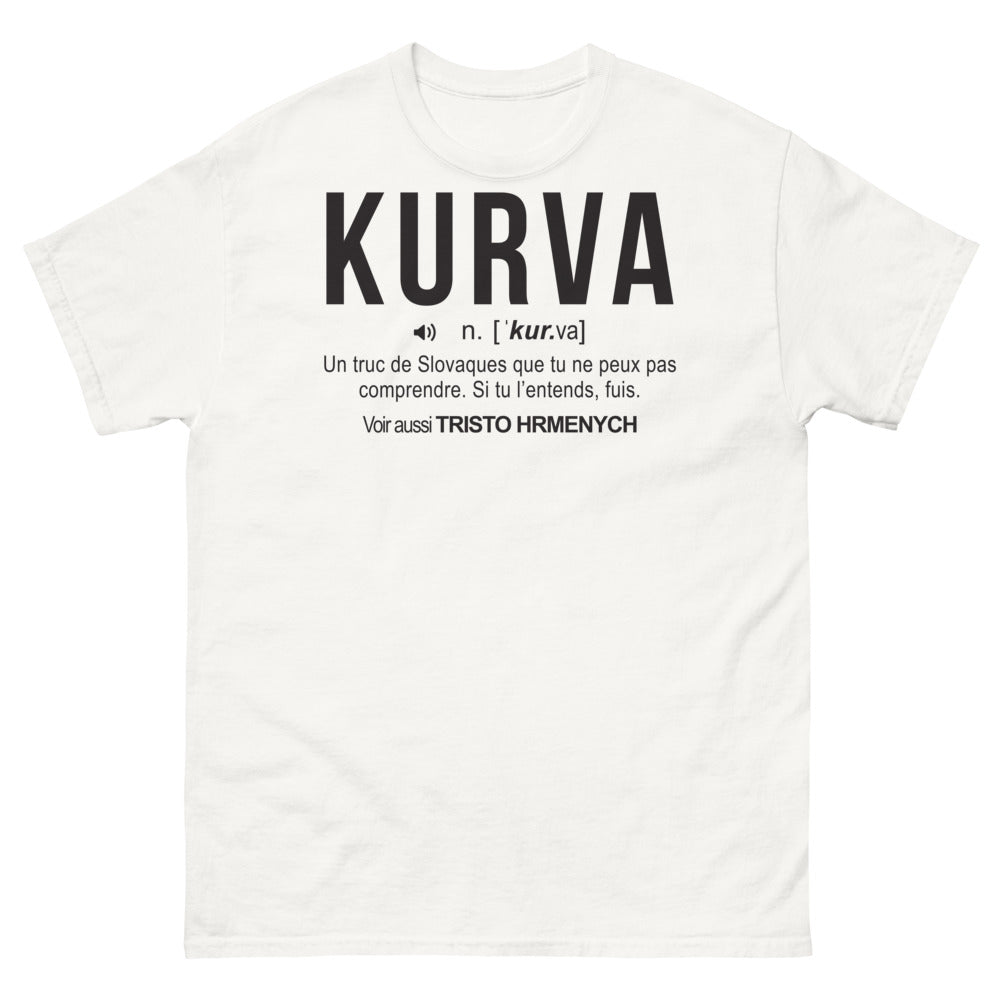 T-shirt Slovaquie blanc - kurva n'kurva, clin d'œil humoristique
