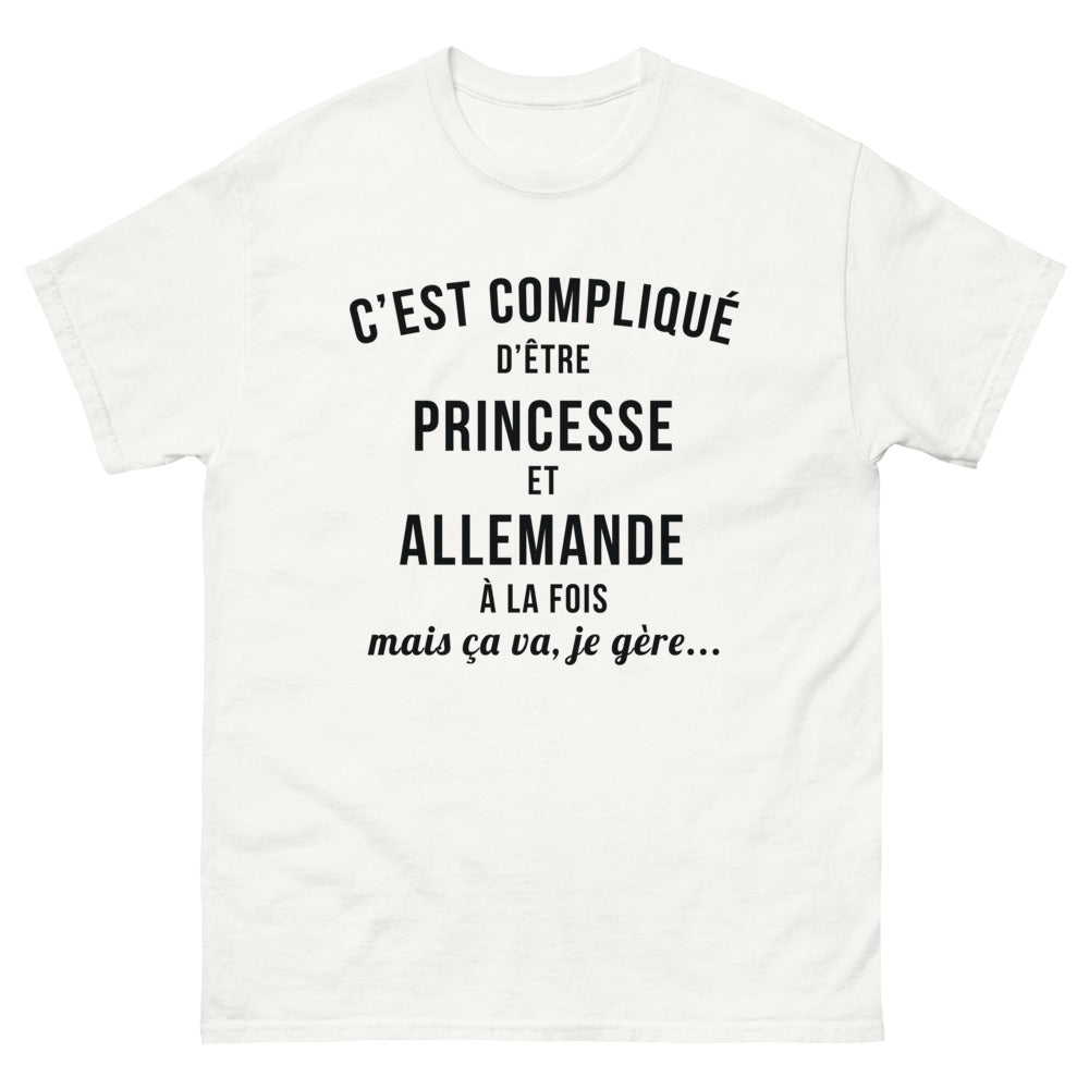 T-shirt Allemagne blanc - C'est compliqué d'être princesse