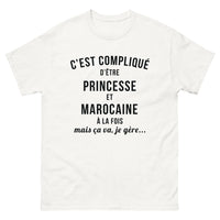 Thumbnail for T-shirt Maroc blanc - C'est compliqué d'être princesse et marocaine