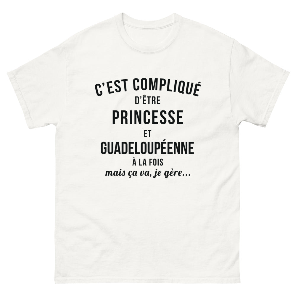 T-shirt Guadeloupe blanc - C'est compliqué d'être princesse