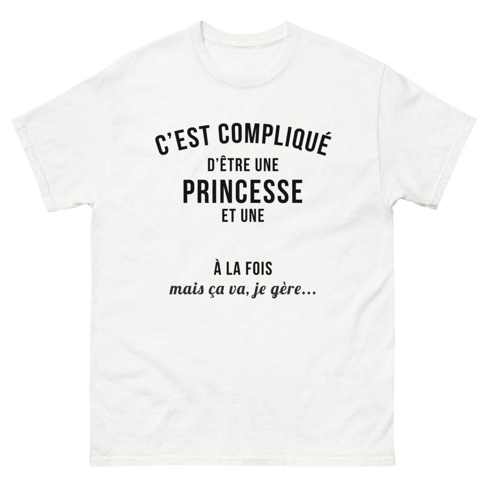 T-shirt Princesse blanc - C'est compliqué d'être une princesse