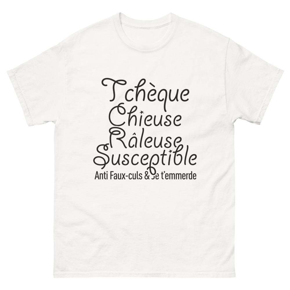 T-shirt Tchèque blanc - Chieuse Tchèque, Râleuse Susceptible