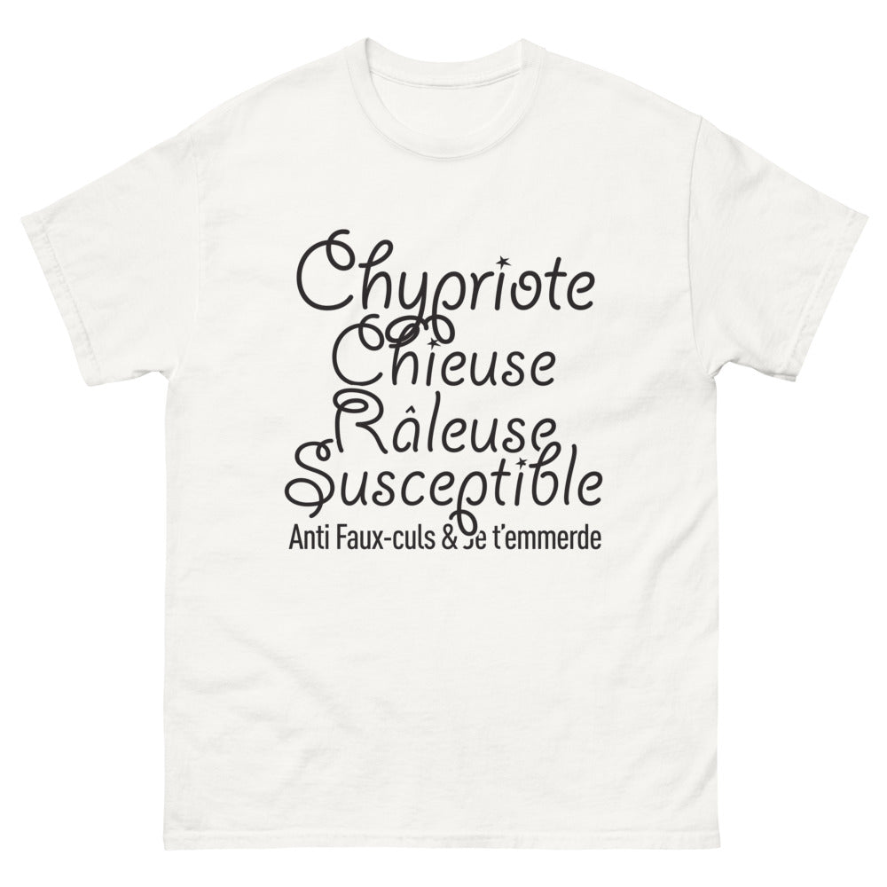 T-shirt Chypriote blanc - Fière râleuse et pas faux-cul