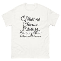 Thumbnail for T-shirt Chilienne blanc - Anti faux-culs et fièrement susceptible
