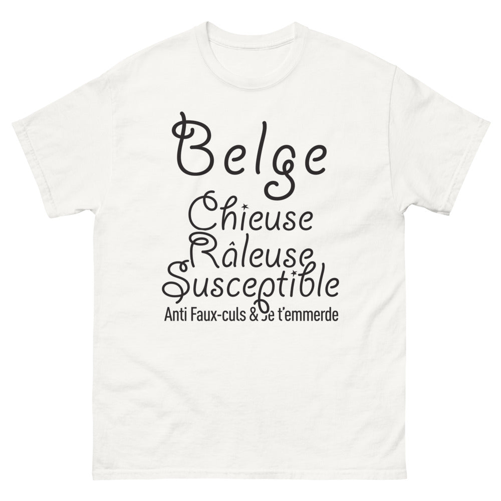 T-shirt Belgique blanc - Chieuse Raleuse Susceptible