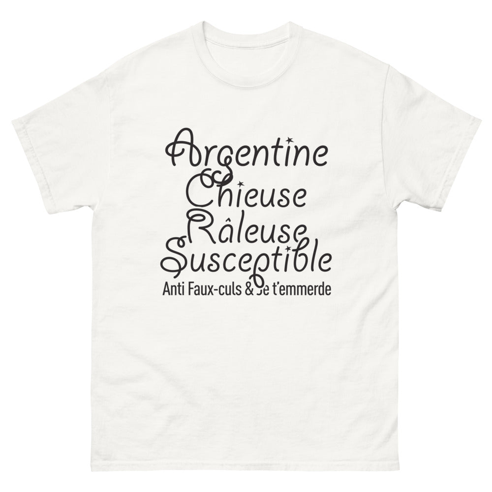 T-shirt Argentine blanc - Chieuse et susceptible