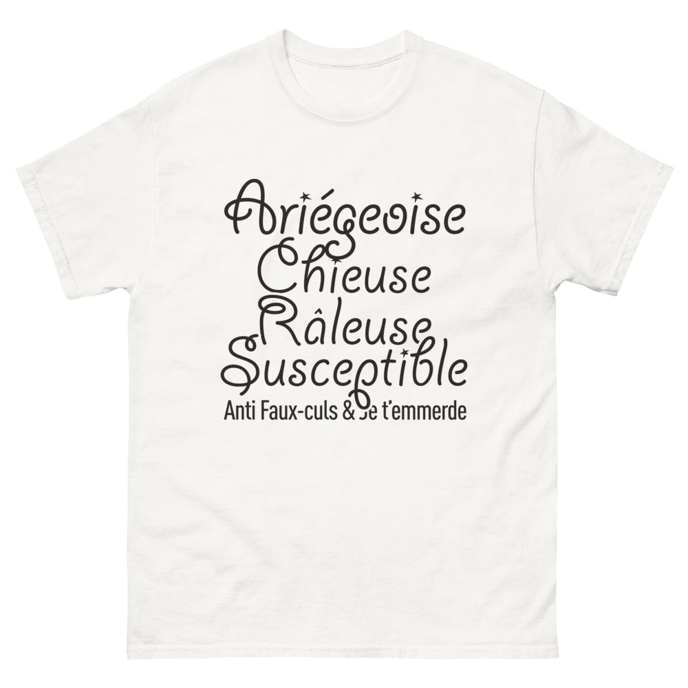 T-shirt Ariège blanc - Chieuse, râleuse, susceptible