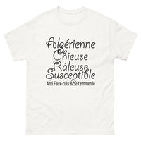 Thumbnail for T-shirt Algérienne blanc - Chieuse et fière avec humour