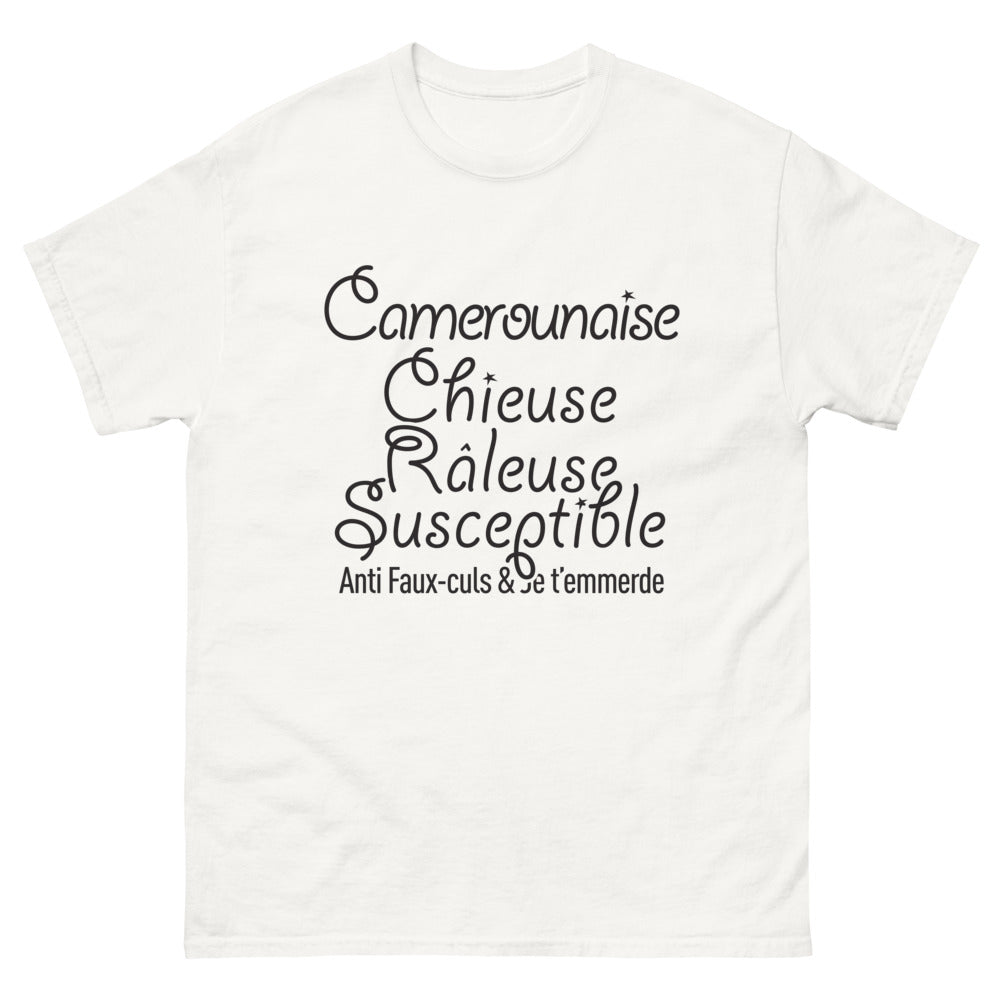 T-shirt Cameroun blanc - Camerounaise-Chieuse-Râleuse-Susceptible
