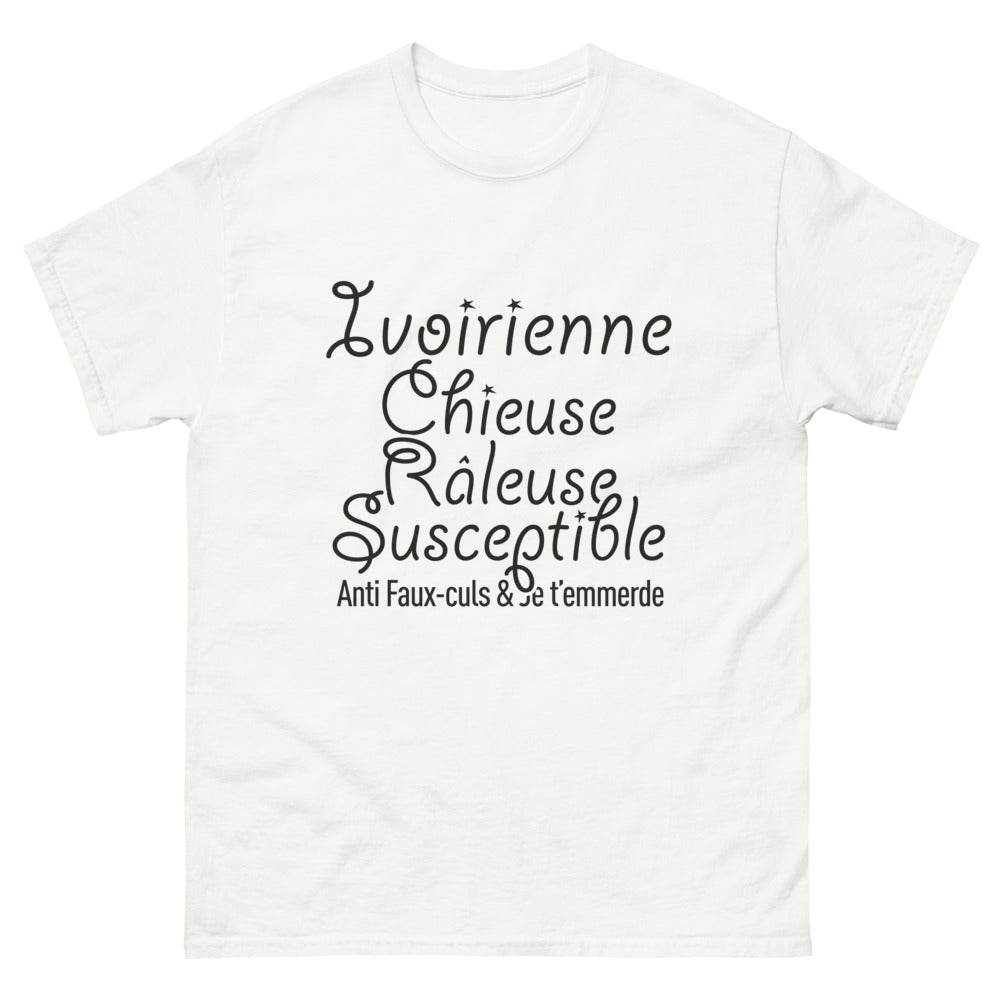 T-shirt Côte d'Ivoire blanc - Ivoirienne Chieuse et fière