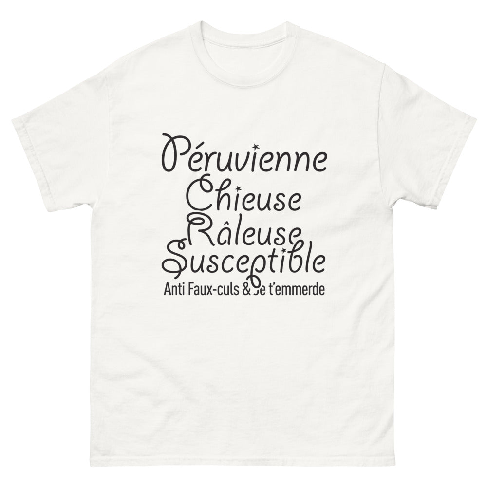 T-shirt Pérou blanc - Chieuse et ravissante avec humour