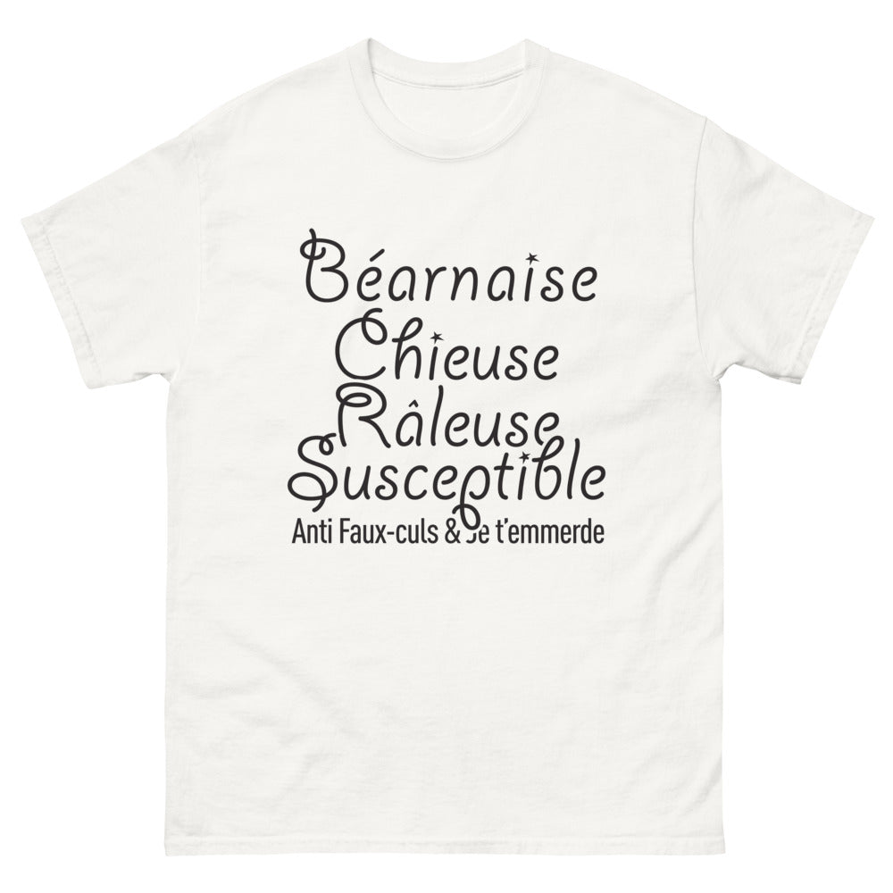T-shirt Béarnaise blanc - Chieuse, Râleuse et Susceptible