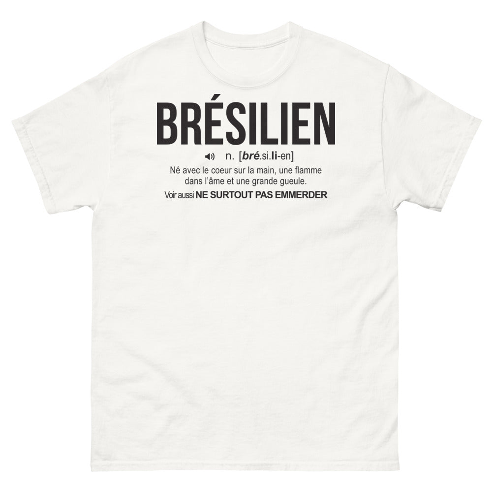 T-shirt Brésilien blanc - Cœur sur la main, flamme dans l'âme