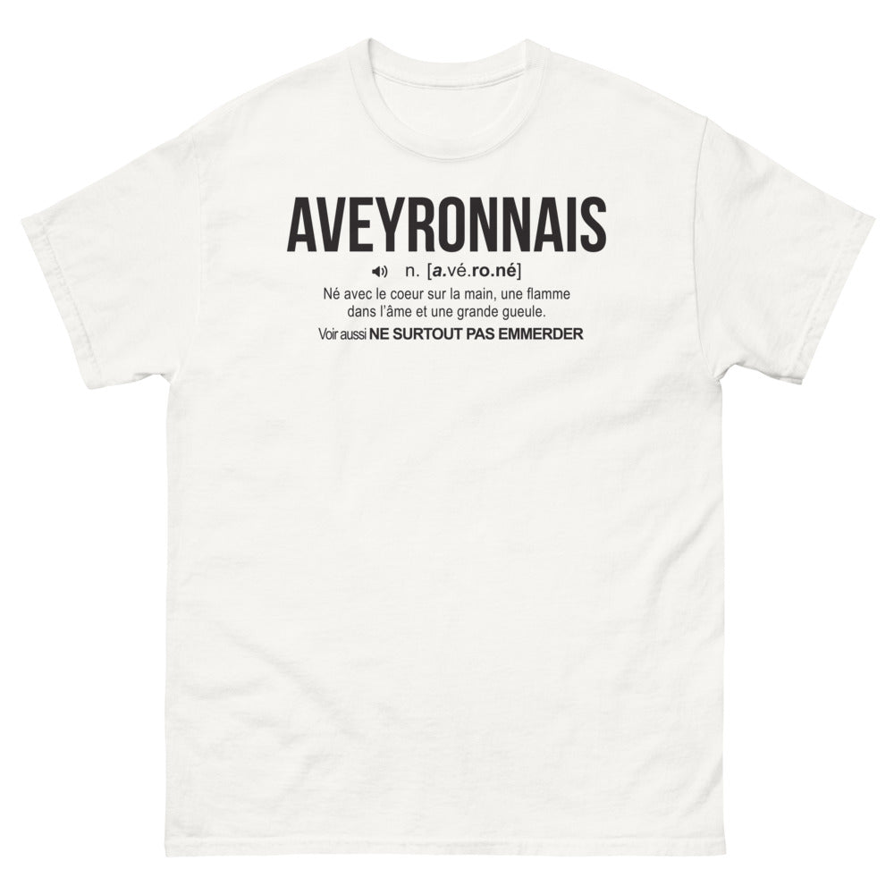 T-shirt Aveyron blanc - Avec le cœur sur la main