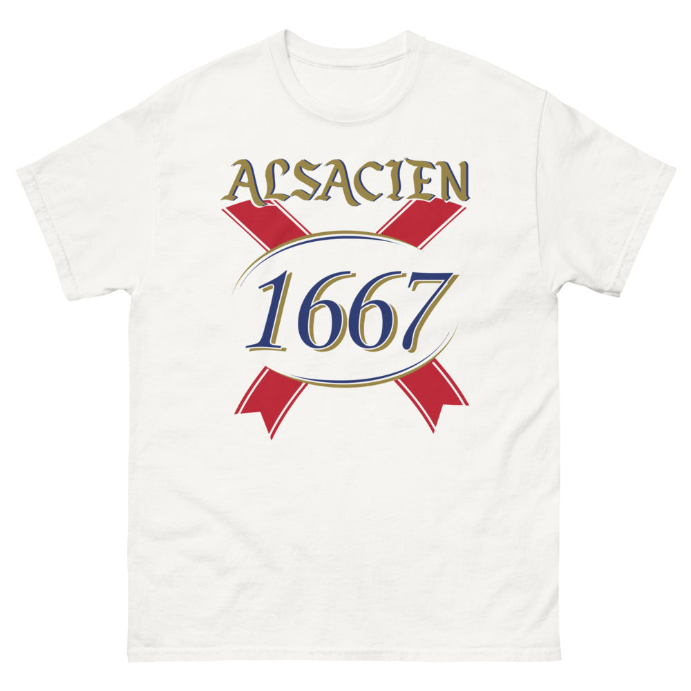 T-shirt Alsacien blanc - Fierté et humour depuis 1667