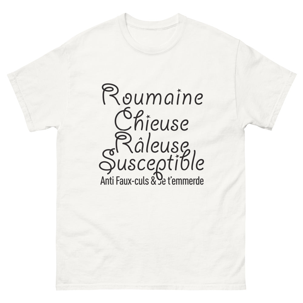 T-shirt Roumaine blanc - Chieuse et susceptible