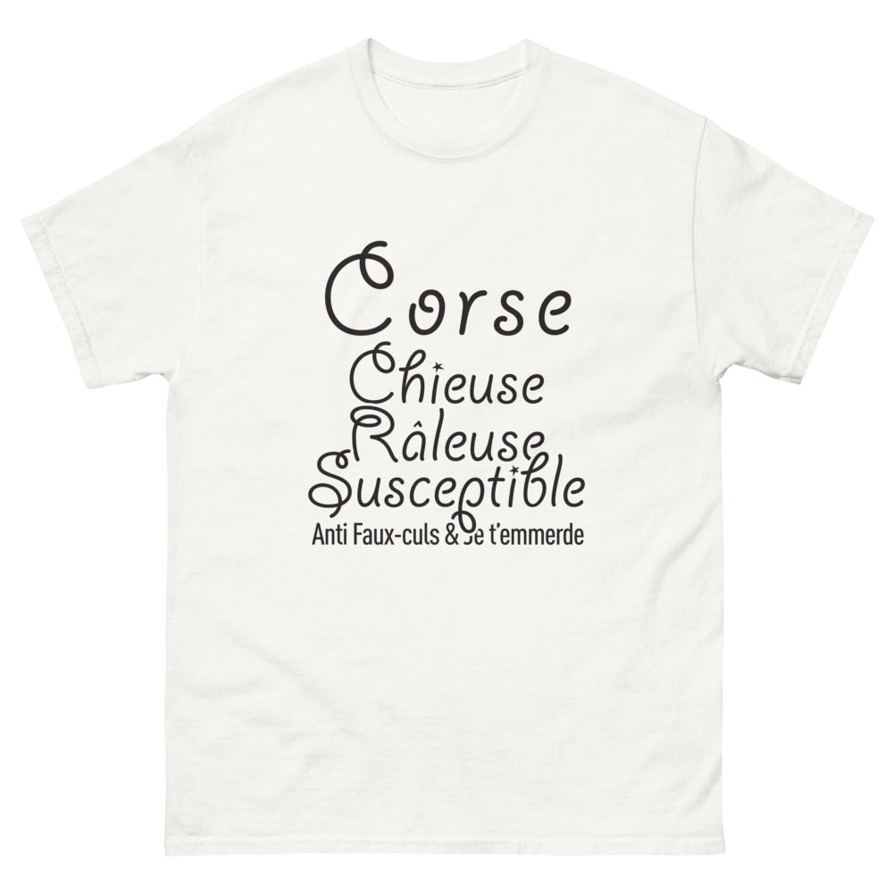 T-shirt Corse blanc - Chieuse, râleuse et fière