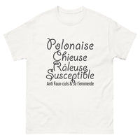 Thumbnail for T-shirt Pologne blanc - Chieuse, râleuse et susceptible