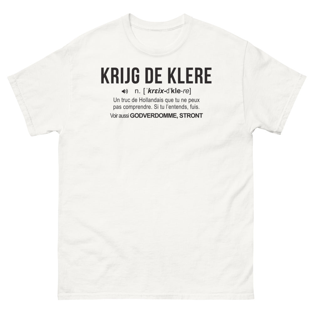 T-shirt Pays-Bas blanc - Expression néerlandaise incompréhensible