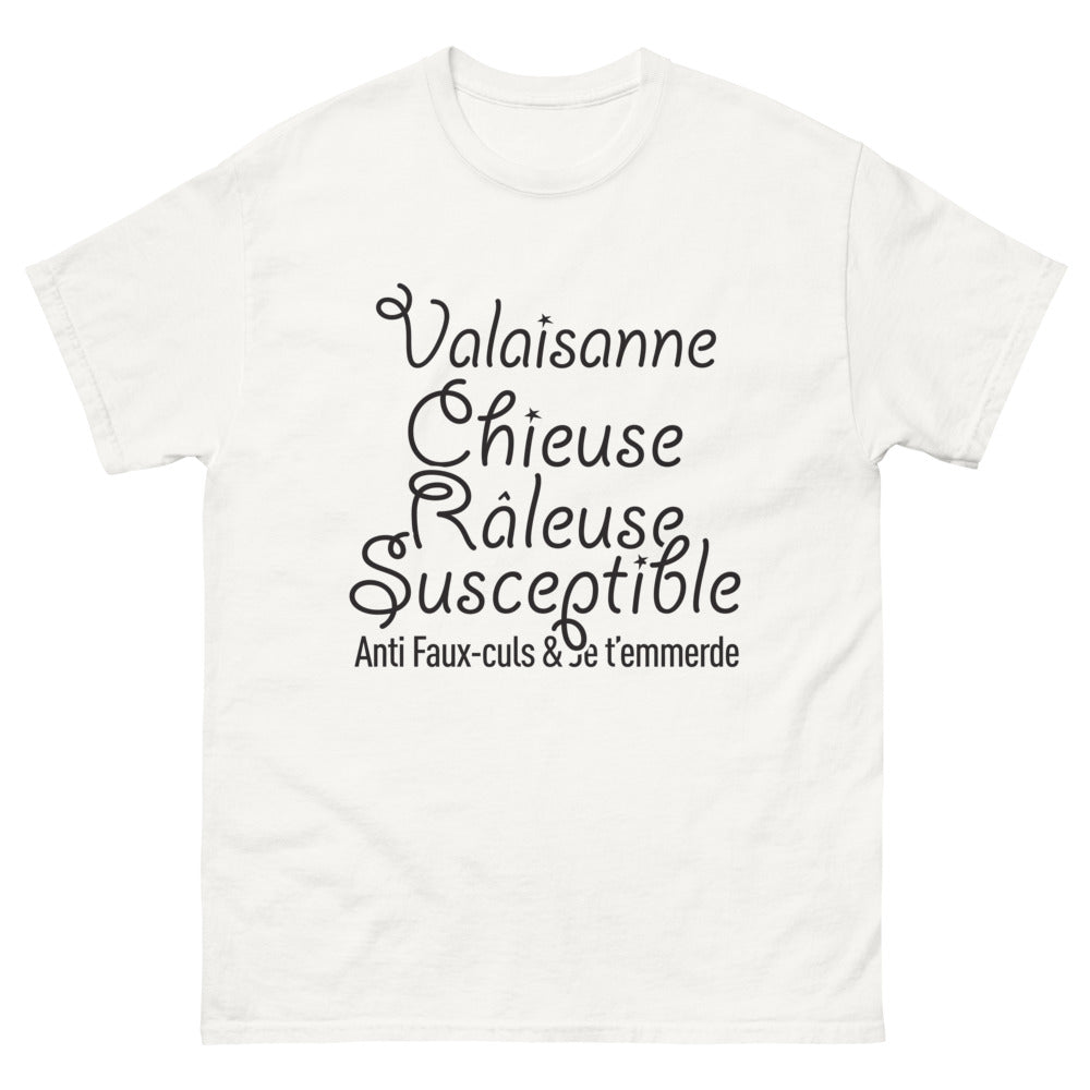 T-shirt Valaisanne blanc - Chieuse et fière de l'être