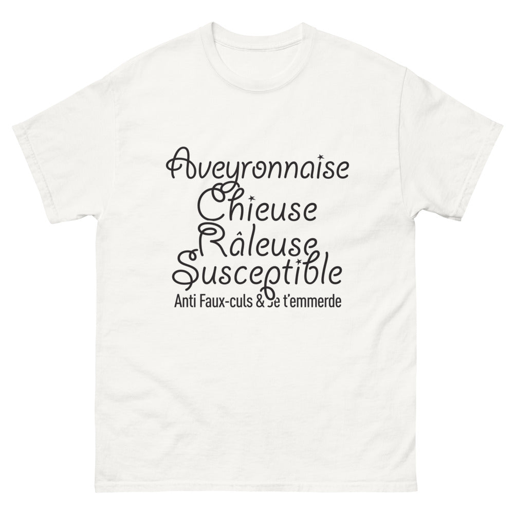 T-shirt Aveyron blanc - Fier de mon caractère authentique