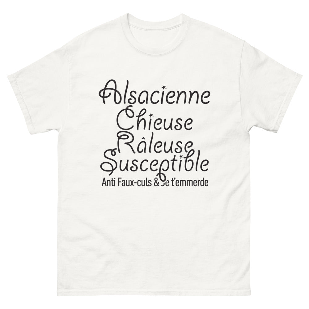 T-shirt Alsacienne blanc - Alsacienne chieuse et fière