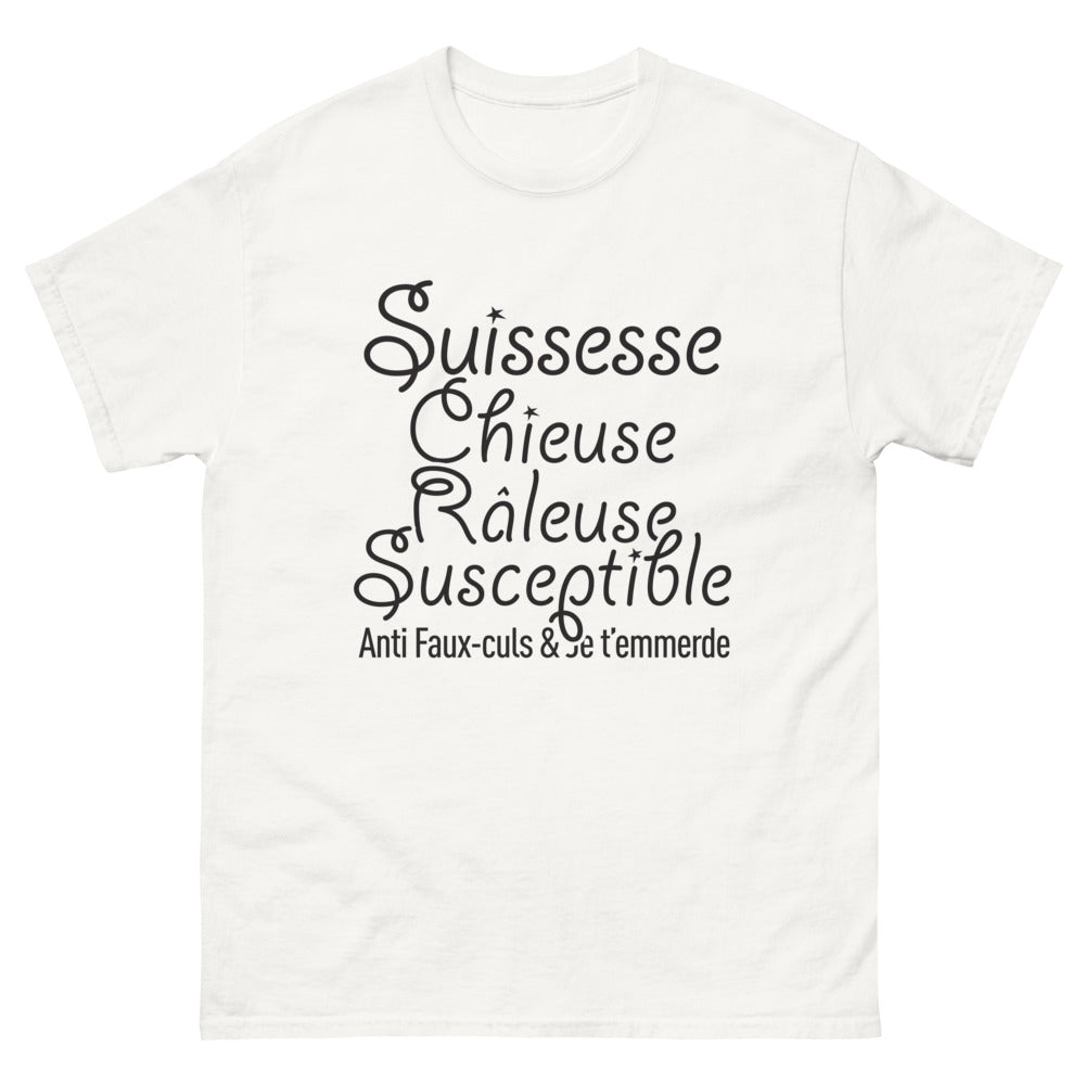T-shirt Suisse blanc - Suissesse chieuse raleuse susceptible