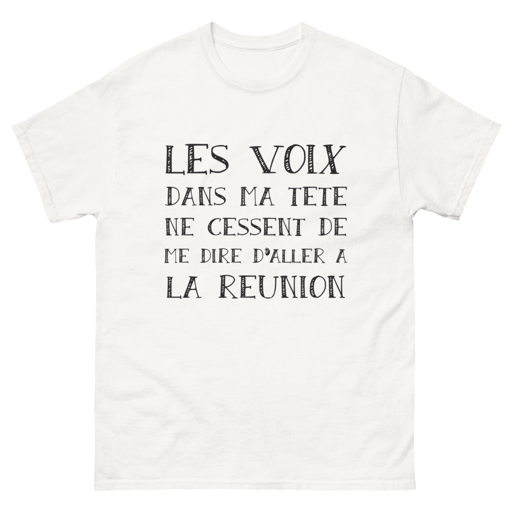 T-shirt La Réunion blanc - Les voix me disent d'aller à La Réunion