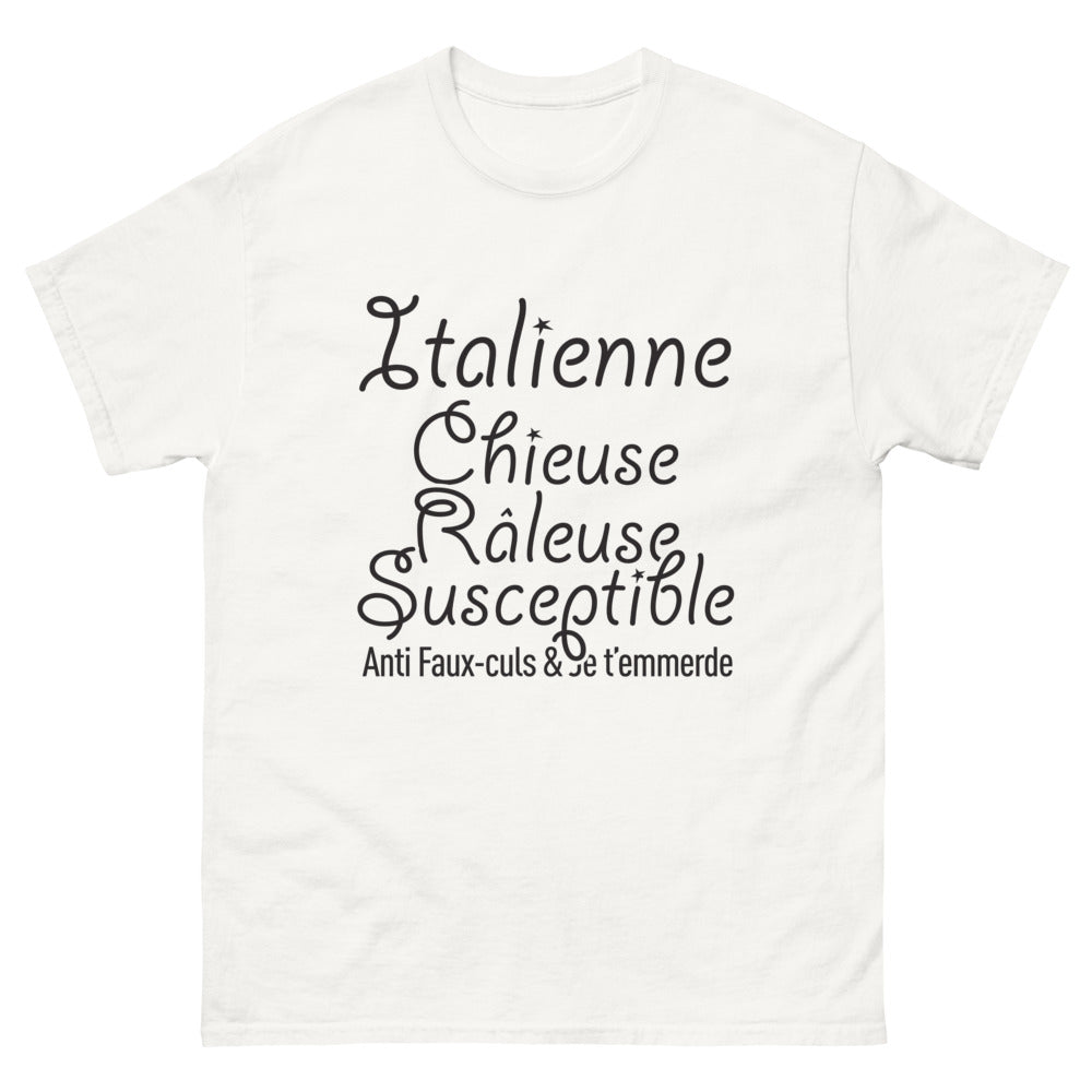 T-shirt Italie blanc - Chieuse Râleuse Susceptible