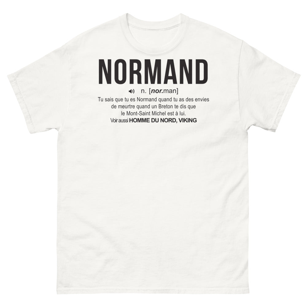 T-shirt Normand blanc - Humour viking et Mont Saint-Michel