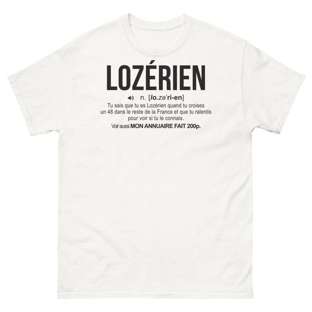T-shirt Lozère blanc - Fier d'être Lozérien