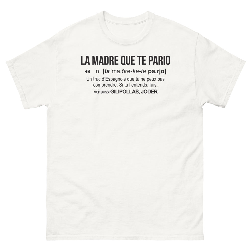 T-shirt Espagne blanc - La madre que te pario un truc