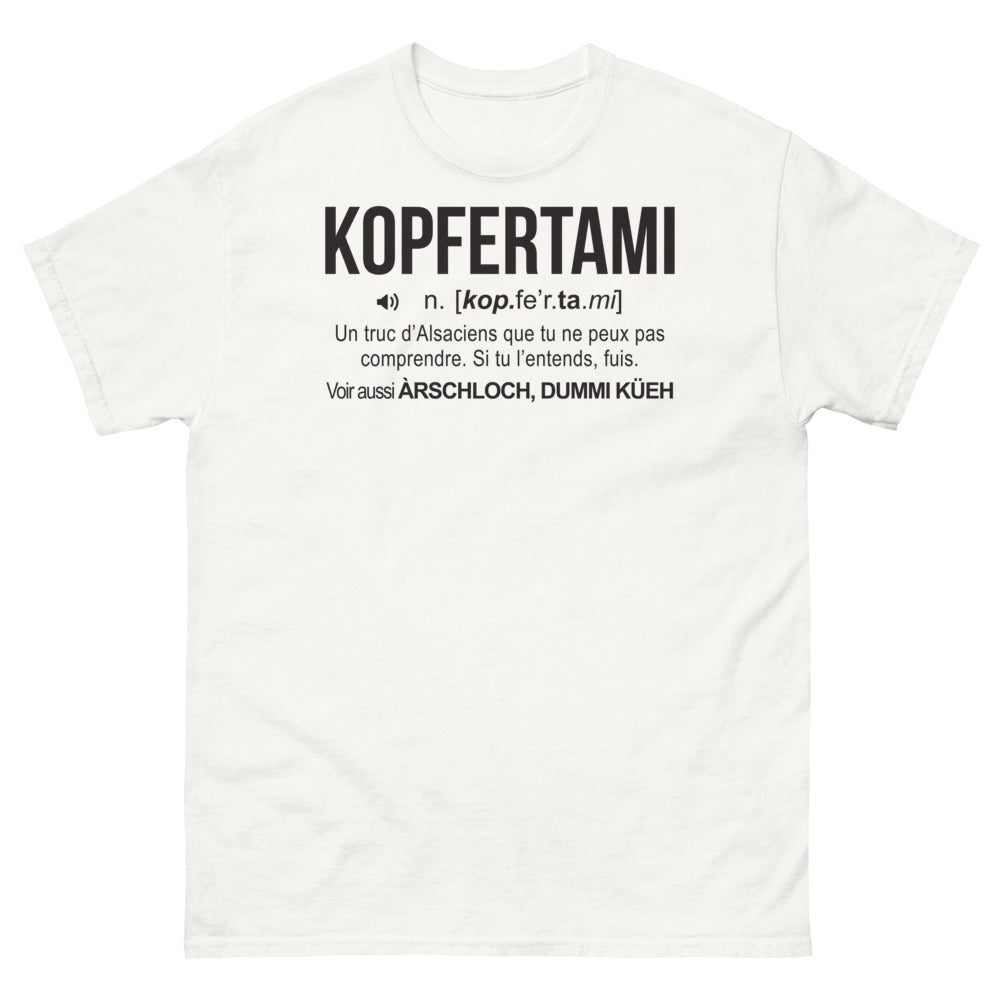 T-shirt Alsace blanc - Kopfertami, la phrase incroyable