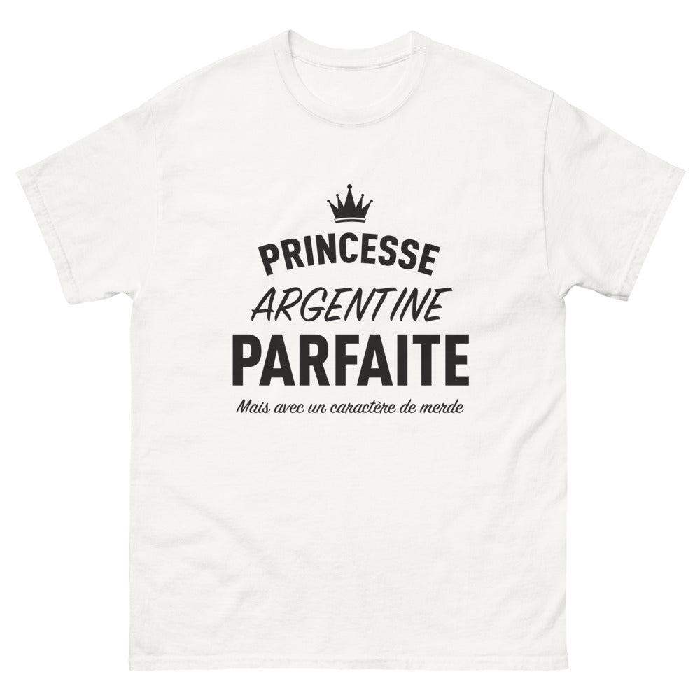 T-shirt Argentine blanc - Princesse Argentine Parfaite humoristique