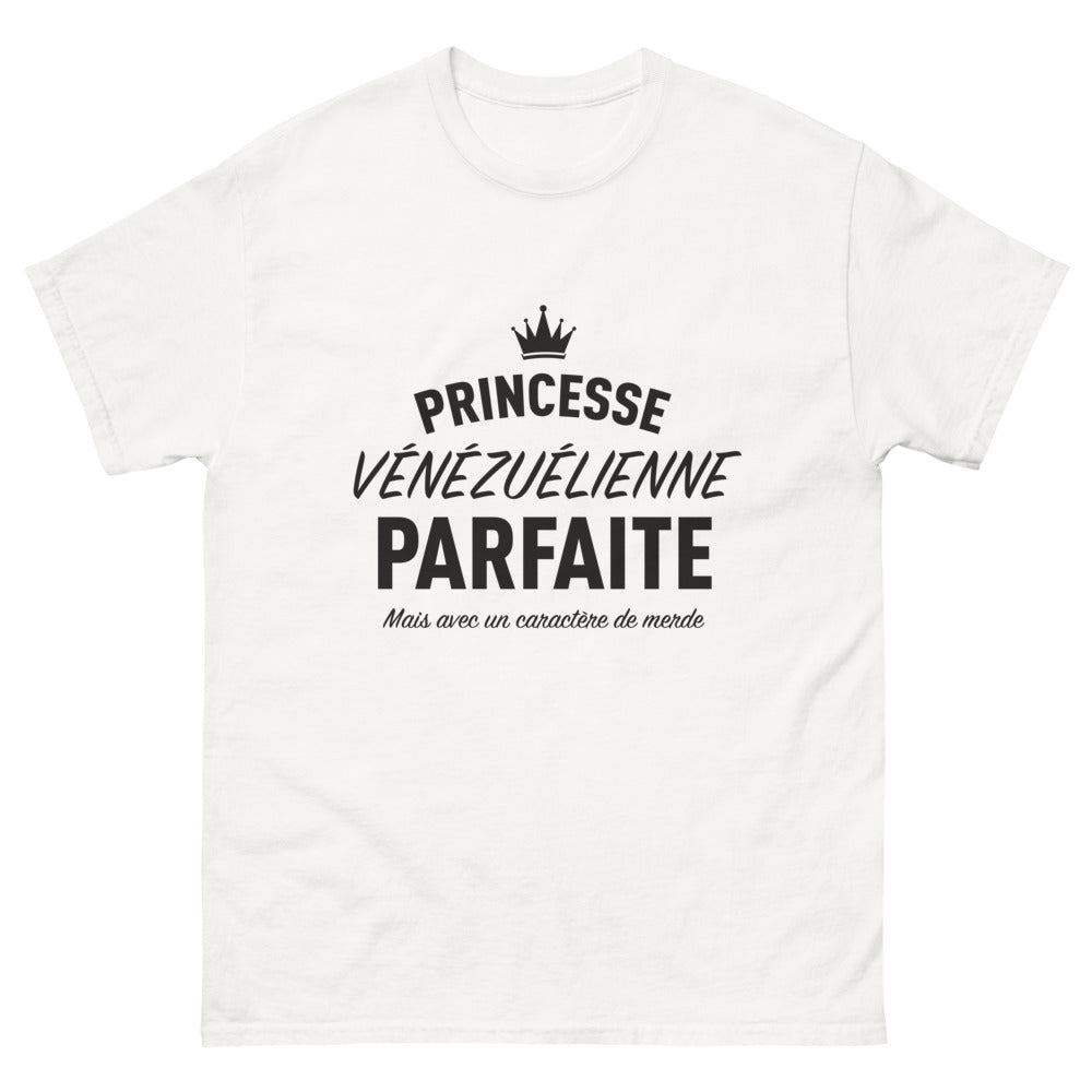 T-shirt Vénézuélien blanc - Princesse au caractère bien trempé
