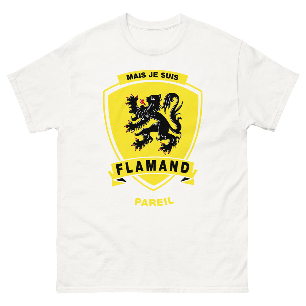 T-shirt Flandre blanc - Je ne suis pas parfait mais je suis flamand