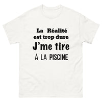 Thumbnail for T-shirt piscine blanc - La réalité est trop dure, je me tire