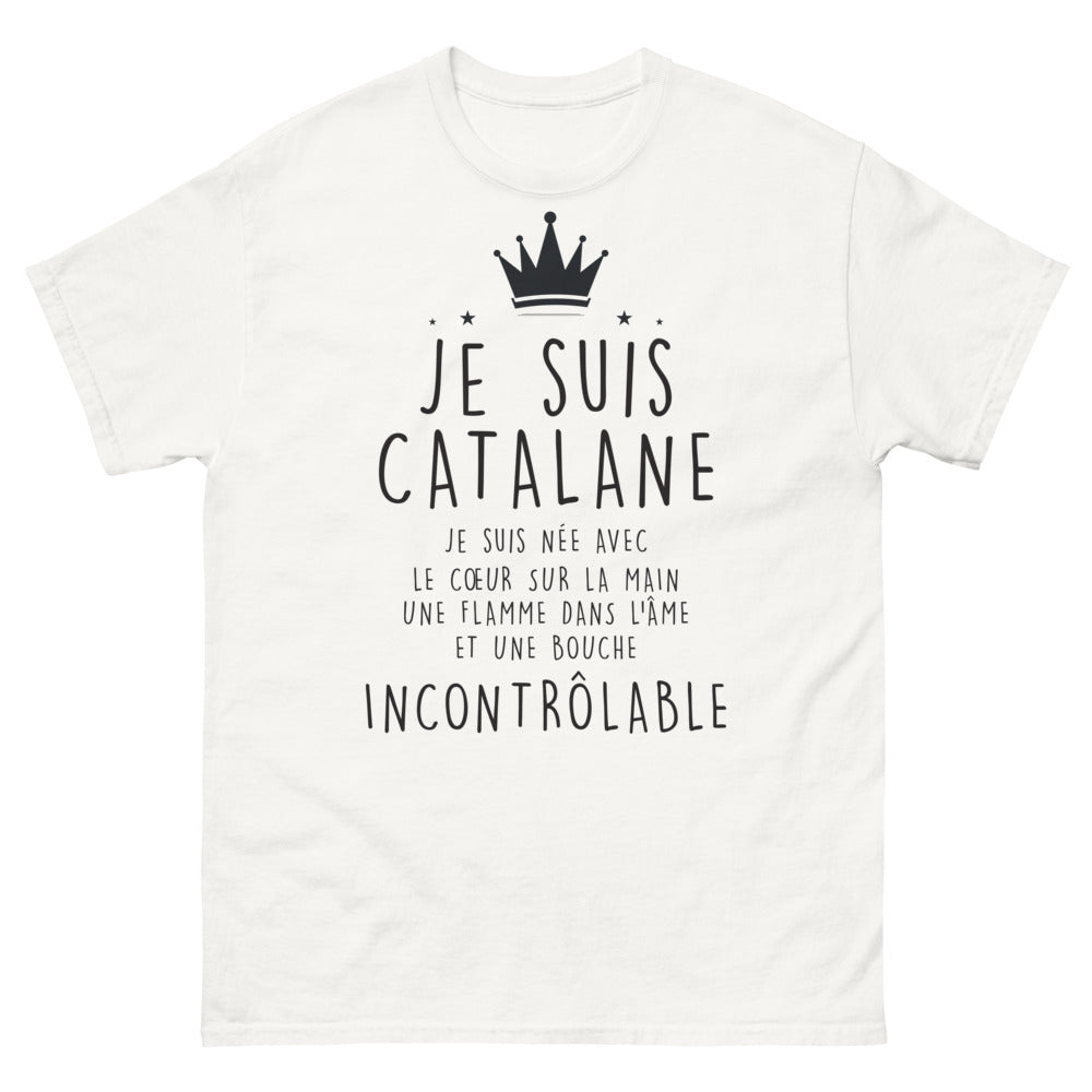 T-shirt Catalogne blanc - Je suis Catalane, cœur sur la main