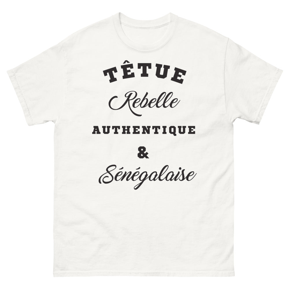 T-shirt Sénégal blanc - Têtue, Rebelle, Authentique